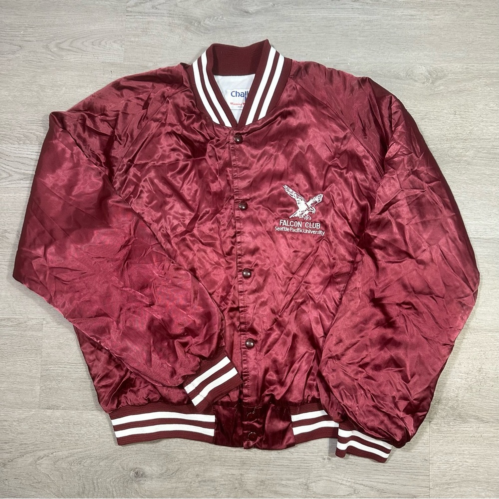 Vintage 90s‎ Seattle Pacific University Chalk Line Jacket Size Large Falcon Club